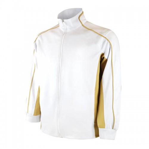 This full-zip track jacket can be worn over their jerseys until they’re good and warmed up.