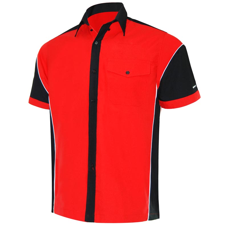 Red button up short on sale sleeve shirt