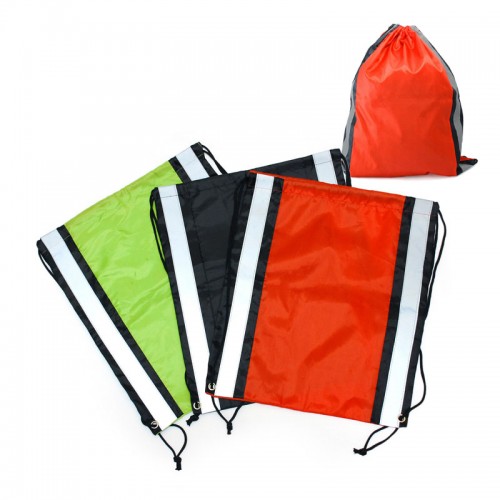 Drawstring Bag with Reflective Panel