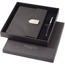 Balmain A5 Charcoal Notebook Gift Set (Metal and PU)