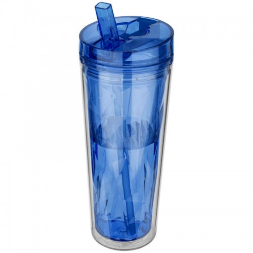 Hot & Cold Flip n Sip Geometric Tumbler 18 oz (blue)