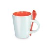 Dual Colour Ceramic Mug with Spoon (310ml)
