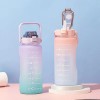 2L Large Capacity Gradient Water Bottle With Straw