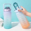 2L Large Capacity Gradient Water Bottle With Straw