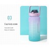 2L Large Capacity Gradient Water Bottle With Straw