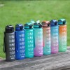 32oz Motivational BPA Free Tritan Plastic Sports Drink Water Bottle