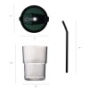 450 ML Glass Tumbler with Lid, Straw and Protective Anti-Slip Leather Sleeve