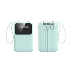 10000mAh 4 x Detachable Cable + 1 x USB Port 2.1A Fast Charge - 2 x LED Torch Light Vibrant & Compact Size Powerbank
