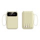 10000mAh POWERBANK with 4 x DETACHABLE CABLE + 2 x USB PORT 2.1A Fast Charge - 2 x LED Torch Light Vibrant & Compact Size