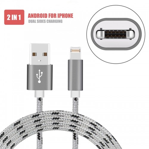 2 interface (Iphone and Android) in 1 port USB cable