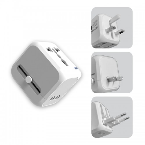 2 USB Port(QC3.0) + 1 TYPE-C Port (PD20W) Quick Charge Travek Adaptor