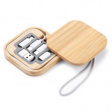 60W Fast Charging Cable Wooden Storage Box