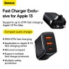 Baseus Compact Fast Charger 2U+C 30W UK