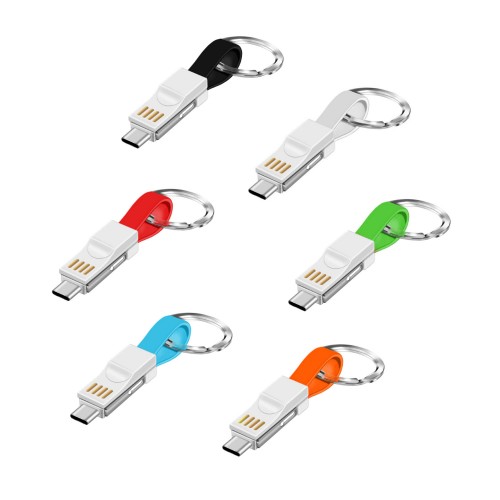 Micro USB Charging Cable 3 In 1 Keychain