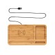 Bamboo desk organiser wireless charger