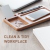 Bamboo desk organiser wireless charger