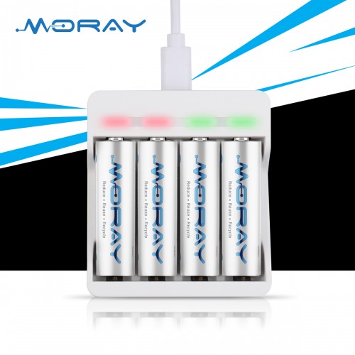 Ni-MH Battery AA size 4pcs with Fast Charger