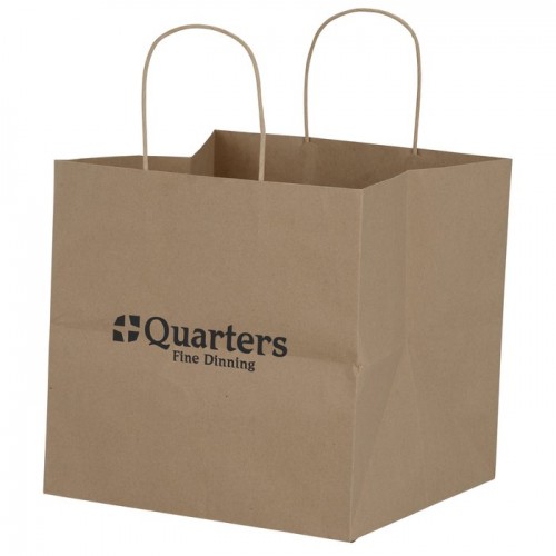 Customize Brown Kraft Wide Gusset Paper Bag