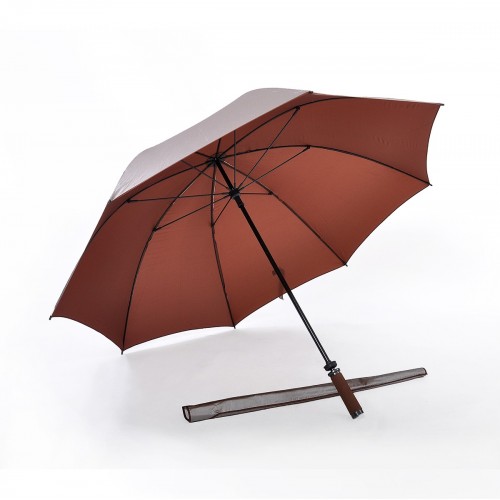 Pearl Sheen Fabric, Ultra Lightweight Golf Umbrella (Brown)