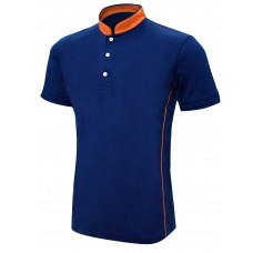 Mandarin Collar Short Sleeve Polo Shirt