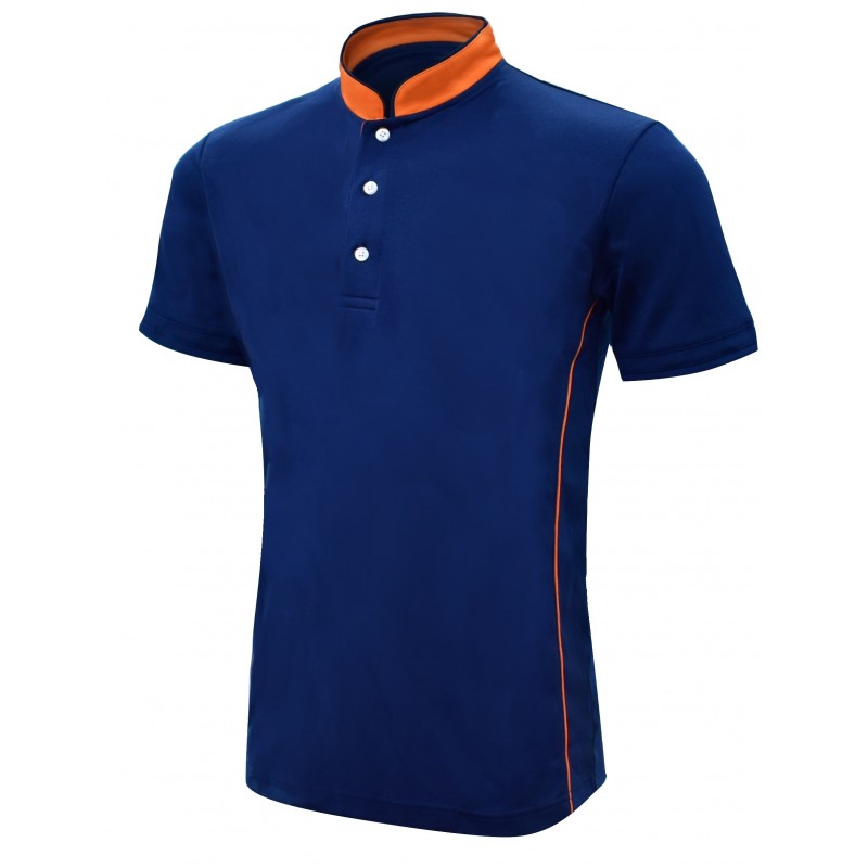 Mandarin Collar Short Sleeve Polo Shirt as Corporate Apparel