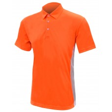 Polo  Shirt Orange with Grey Vented